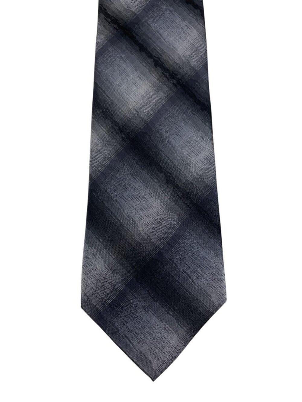 Van Heusen Gray Plaid 100% Silk Mens Tie Necktie